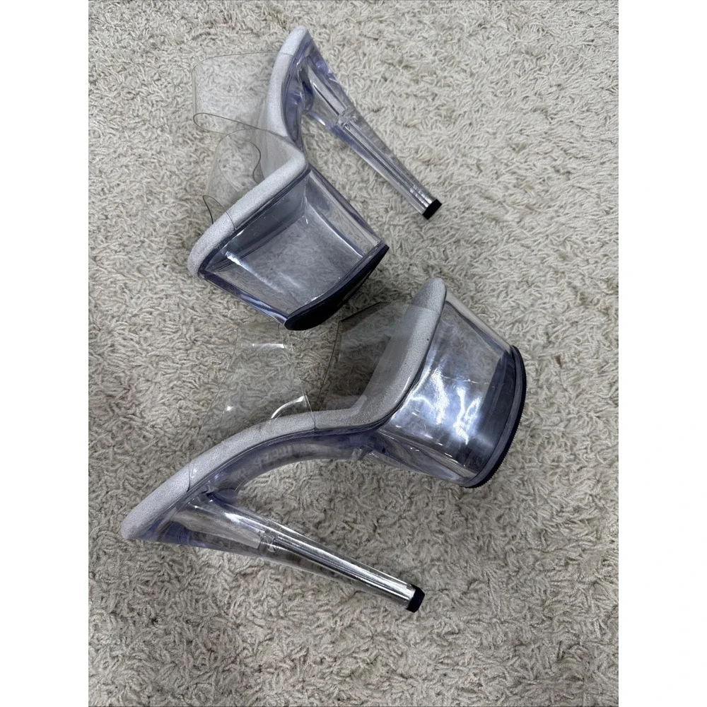 Pleaser Sky High 302 Clear Platform Heels Exotic Dancer Stripper Sexy Women's 8